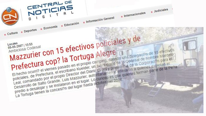 En 2007 Mazurier sal&iacute;a en los medios tras tomar posesi&oacute;n de la Tortuga Alegre