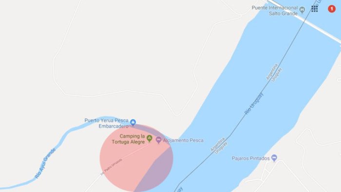 La zona del conflicto, sobre el r&iacute;o y a metros de la Represa de Salto Grande