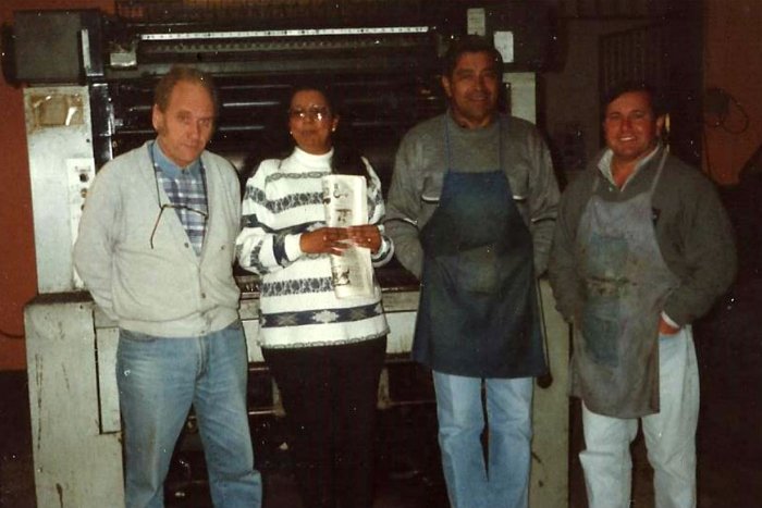 Besson, Ana Dray, Pesta&ntilde;a y Perez en los viejos talleres de El Entre R&iacute;os.