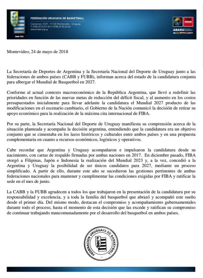 La carta del anuncio: "El Gobierno de la Naci&oacute;n retira su apoyo econ&oacute;mico".