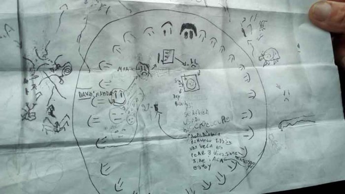 El dibujo que Narv&aacute;ez atribuye a su sobrino David Acu&ntilde;a
