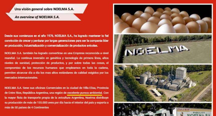 La p&aacute;gina web de Noelma resalta la "pureza ambiental"