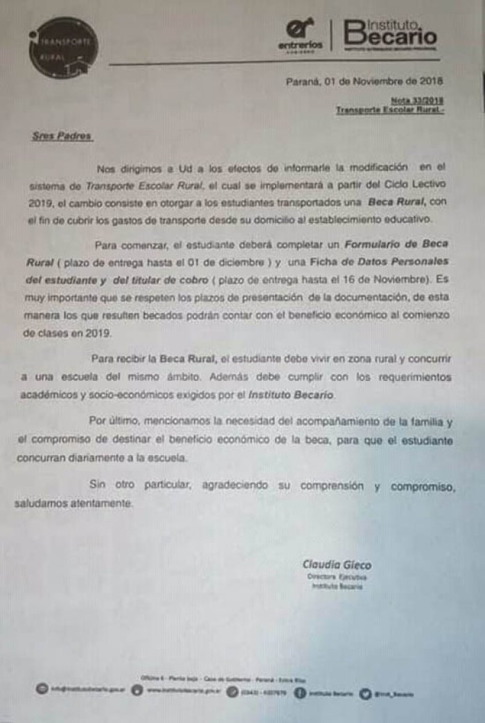 La nota que lleva la firma de Claudia Gieco, la titular del INAUBEPRO desde que Mayda Cresto pas&oacute; a Diputados.