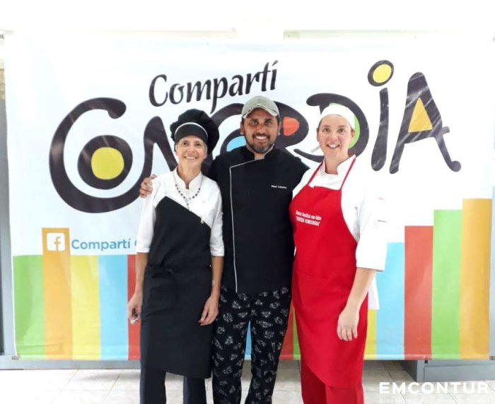 Maximiliano Ceballos, Anal&iacute;a Pesoa y Marisa Barral, los finalistas del concurso gastron&oacute;mico.