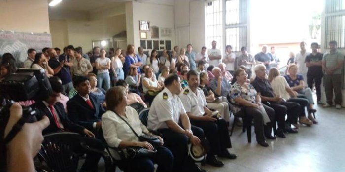 El hall repleto, en el homenaje hecho al concordiense en el d&iacute;a de su nacimiento.