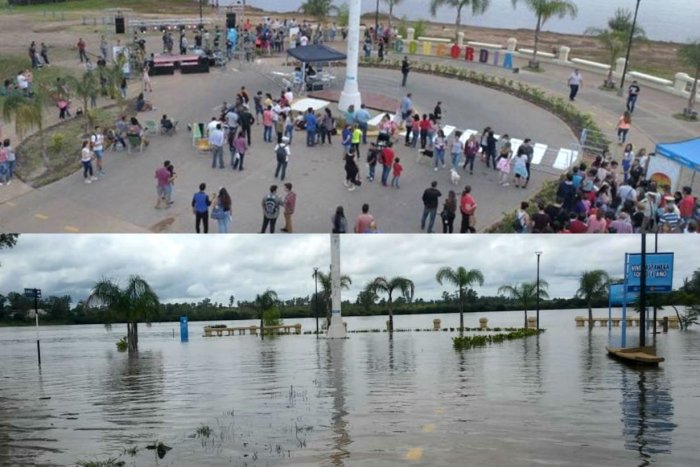 El nuevo paseo cuando fue inaugurado (arriba). El paseo, este jueves por la ma&ntilde;ana (abajo)