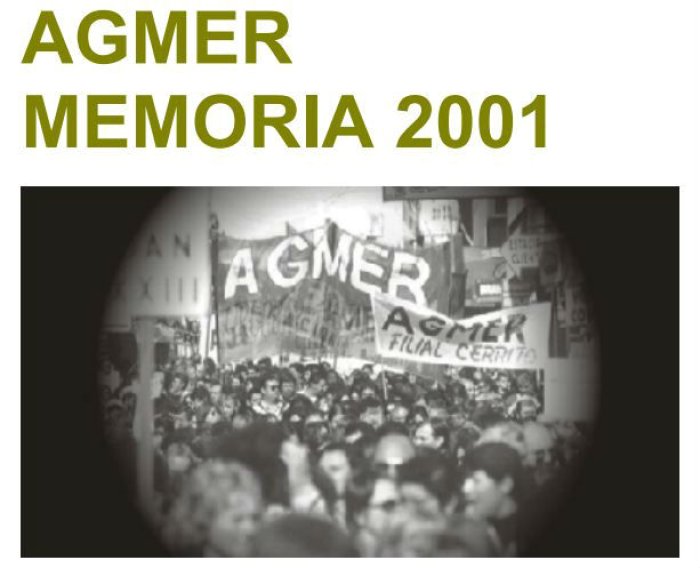Esta es la car&aacute;tula de la Memoria hecha por el gremio docente para el 2001.