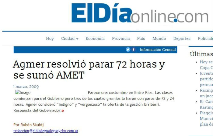 En 2009 volvieron a parar desde el primer d&iacute;a de clases.