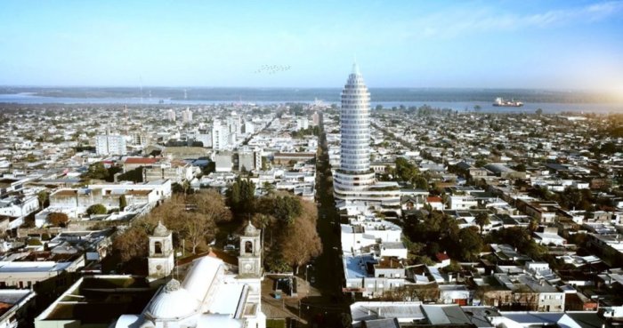 Tendr&aacute; 26 pisos y estar&aacute; en pleno centro de la ciudad sanducera, con el r&iacute;o Uruguay de fondo.