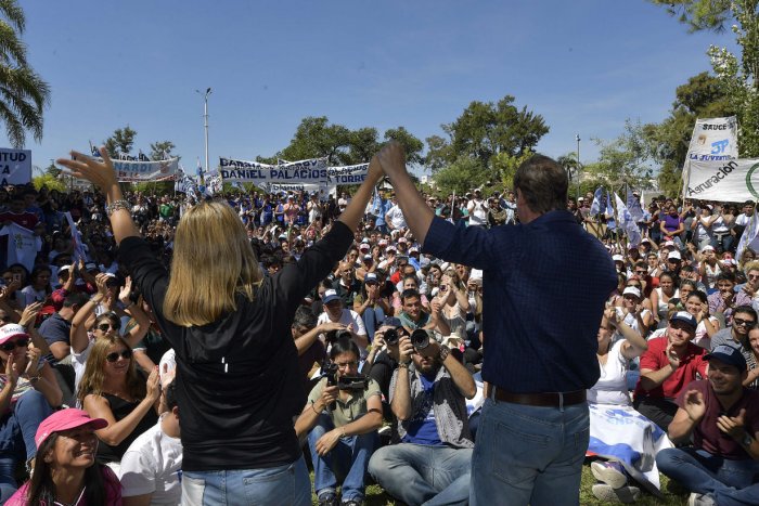 Bordet con la candidata a vicegobernadora Laura Stratta