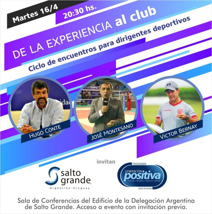 Los tres elegidos para una charla orientada a dirigentes deportivos.