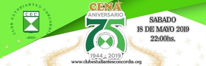 La cena que viene ser&aacute; en la sede del Club Estudiantes Concordia.