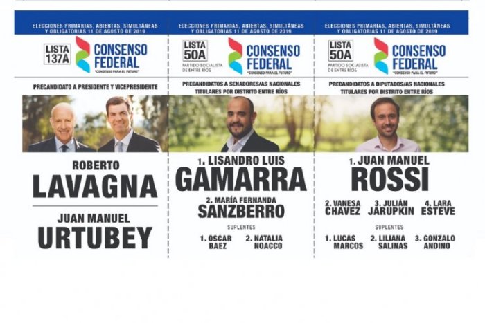 Aqu&iacute; est&aacute; la boleta que tambi&eacute;n competir&aacute; en la interna de Entre R&iacute;os.