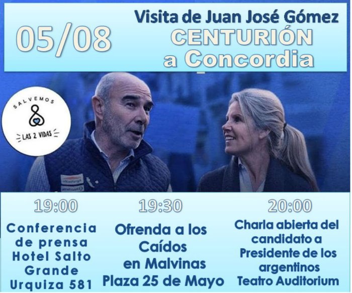 Este es la agenda que tiene prevista realizar G&oacute;mez Centuri&oacute;n en Concordia.