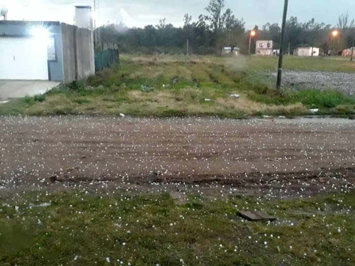 As&iacute; se cubri&oacute; el suelo chajariense, pasadas las 9 de este viernes.