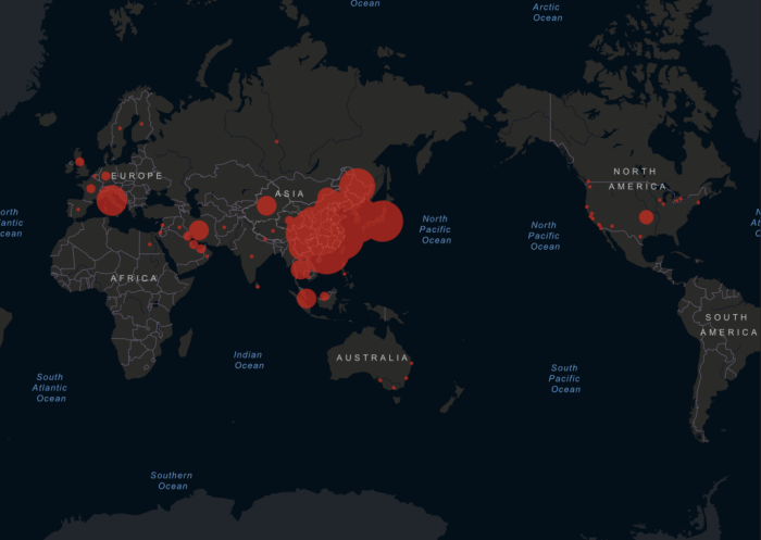 El mapa que elabor&oacute; CNN mostrando el modo en que aparecen focos de la enfermedad en el mundo.