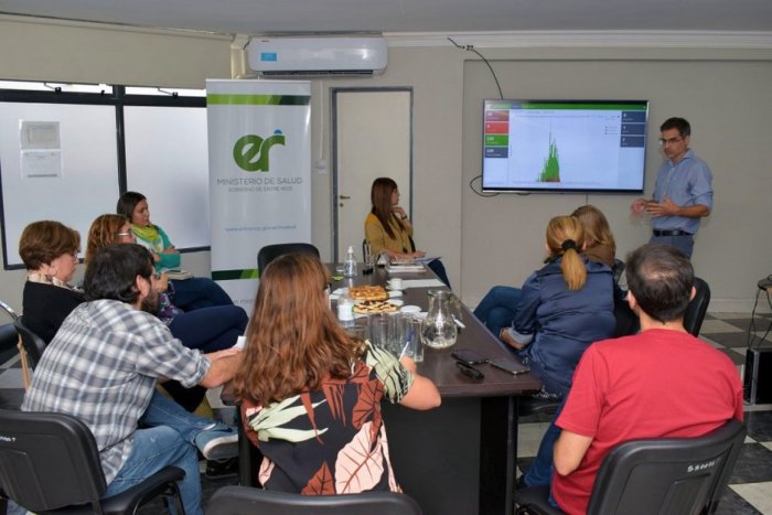 La reuni&oacute;n de este martes en el Ministerio de Salud de la provincia.