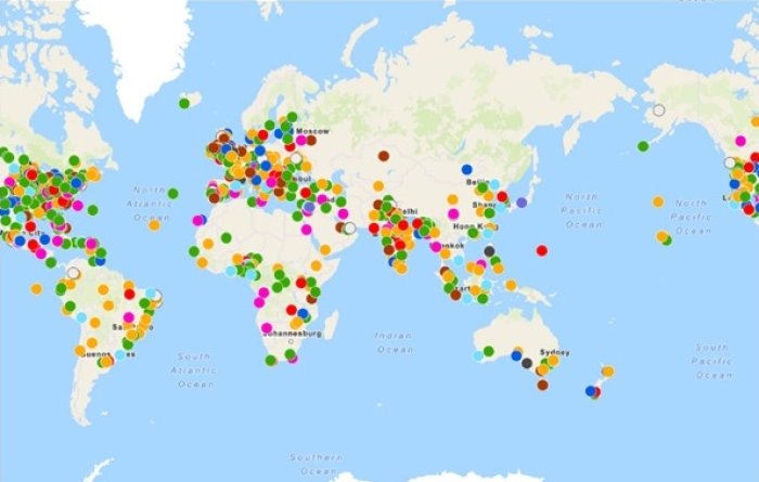 Mapa interactivo de Earthday.org que permite ver todos los eventos que se desarrollar&aacute;n por el D&iacute;a de la Tierra