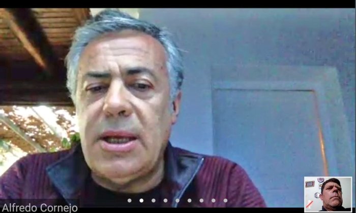 El presidente del comit&eacute; nacional de la UCR, presente en la reuni&oacute;n virtual.