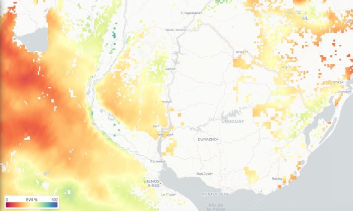 &Iacute;ndice de agua en el suelo para soja.