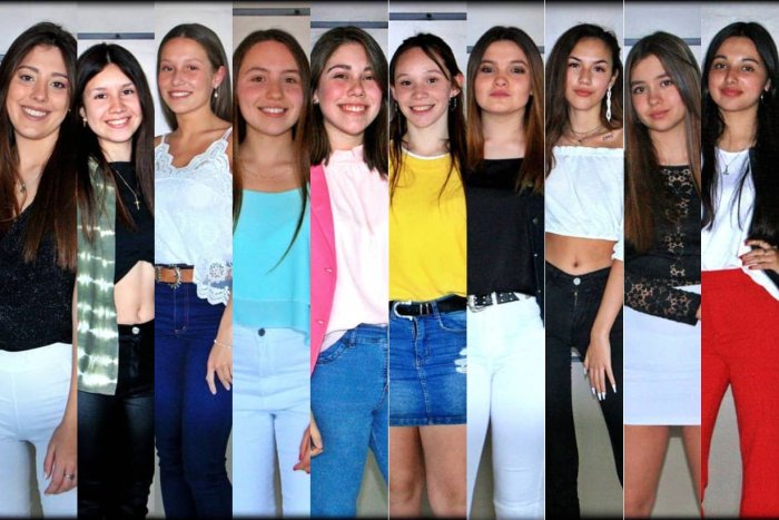 Florencia, Alessia, Camila, Maia, Mercedes, Celeste, Mar&iacute;a, Nerina, Candela y Abril, candidatas para este a&ntilde;o.