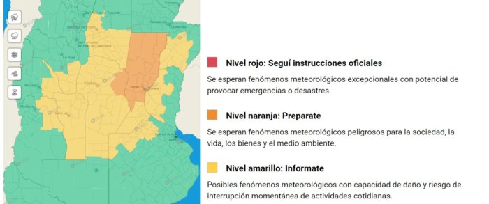 As&iacute; se observa el mapa del clima en Entre R&iacute;os.