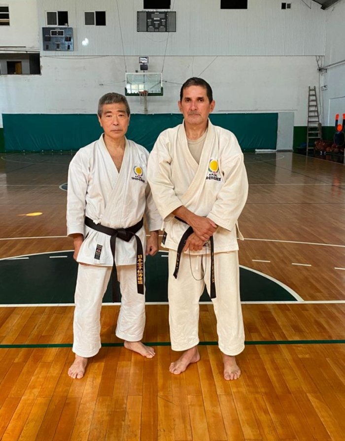 Maemasaki y Montenegro, los dos sensei que estuvieron en Col&oacute;n.