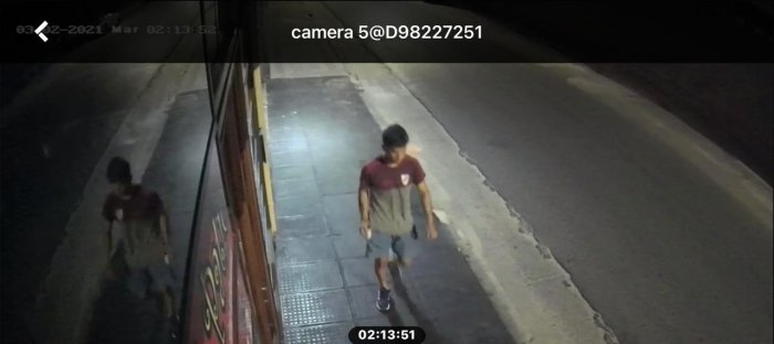 El joven, captado por las c&aacute;maras de seguridad de la casa