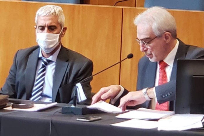 Acusado y defensor: el juez Sebasti&aacute;n Salem junto al abogado Ladislao Uzin Olleros.