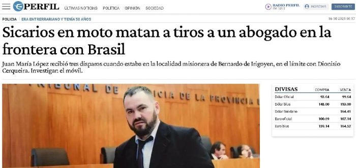 As&iacute; abord&oacute; el caso, en su web, editorial Perfil.