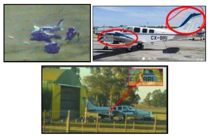 Del expediente: la avioneta incautada, fotografiada en Uruguay.