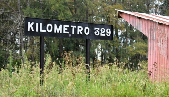 El cartel es lo que m&aacute;s luce entre los yuyos (foto: El Entre R&iacute;os).