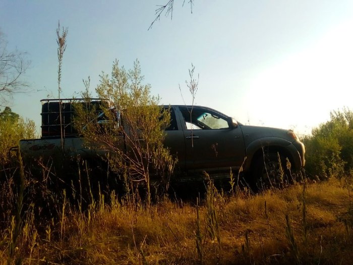 La camioneta de Mart&iacute;n, a disposici&oacute;n durante largas jornadas de trabajo.