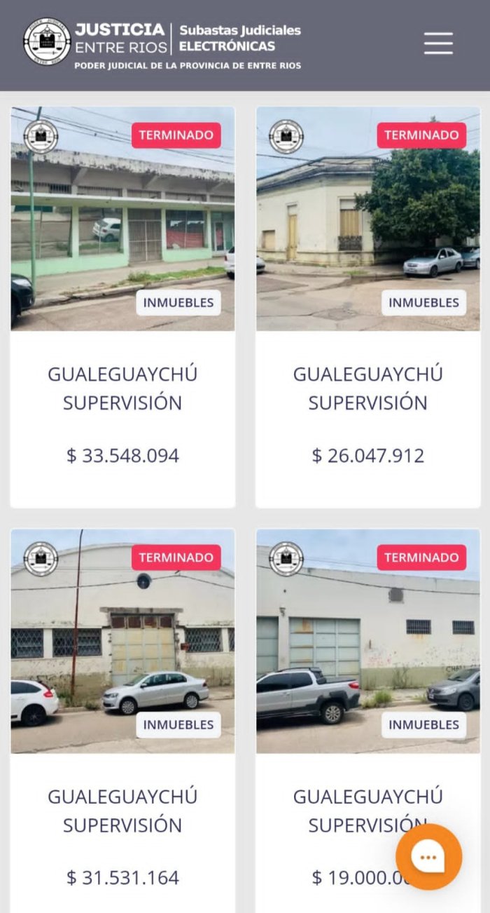 Otros casos de remates virtuales en jurisdicciones de Entre R&iacute;os.