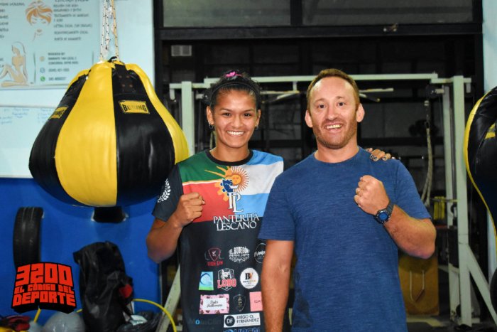 La Panterita junto a su preparador f&iacute;sico Federico Herrera.