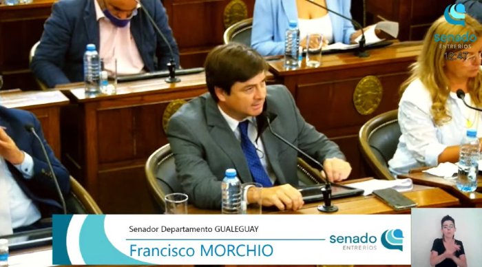 Morchio, durante su intervenci&oacute;n en la &uacute;ltima sesi&oacute;n del Senado de Entre R&iacute;os.