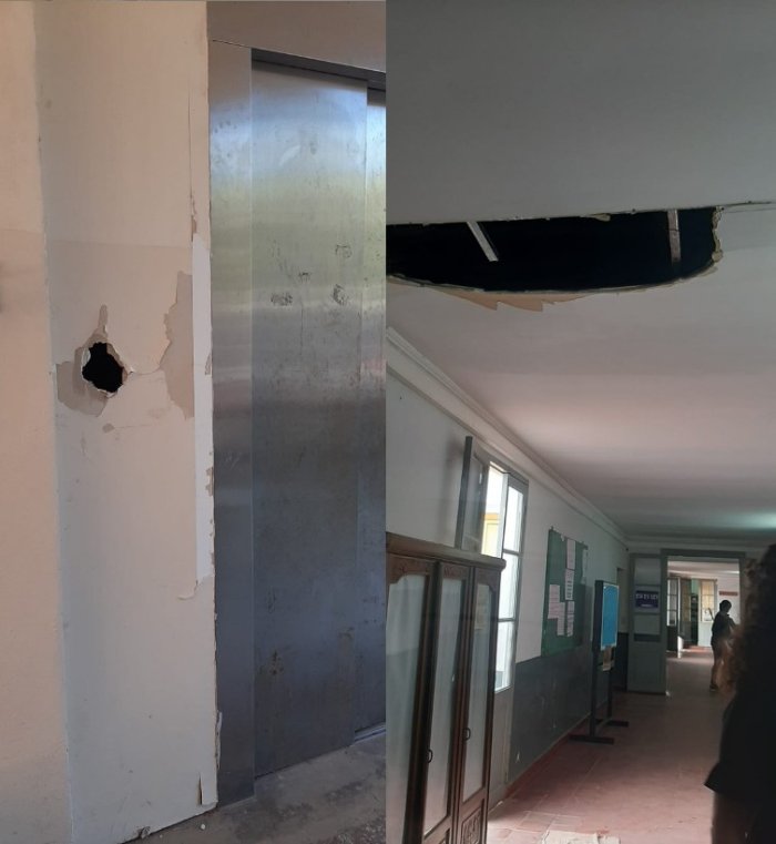 A la izq. Escuela Normal (edificio Bol&iacute;var) y a la der. Escuela Normal (edificio Urquiza)