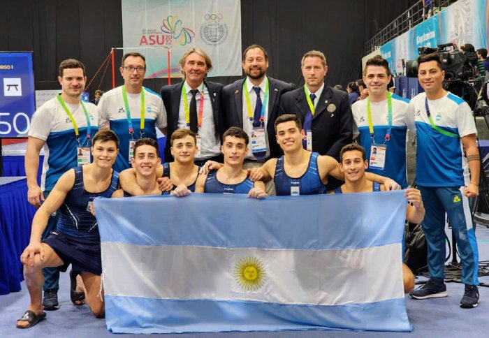 Este es el seleccionado argentino masculino de gimnasia art&iacute;stica en los Juegos Odesur.