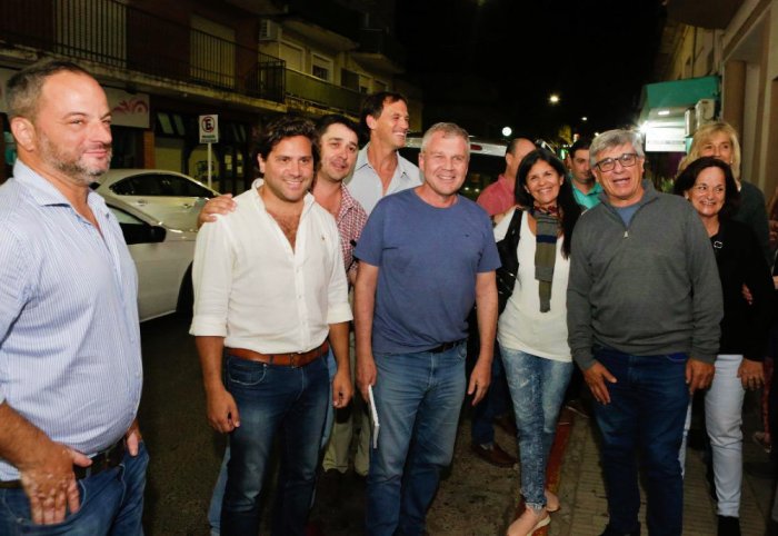 El senador provincial Rub&eacute;n Dal Mol&iacute;n (primero de la derecha) junto a Galimberti y Lapiduz.
