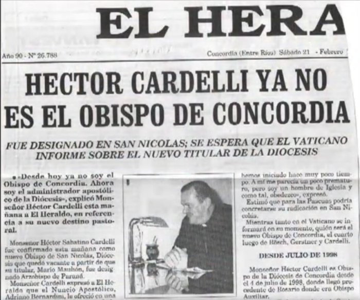 La tapa del tradicional diario El Heraldo al conocerse que se iba de Concordia a San Nicol&aacute;s.
