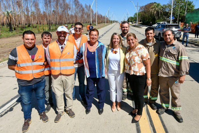 Laura Stratta estuvo en la inauguraci&oacute;n de las obras de avenida Vuelta de Obligado, en Concordia.