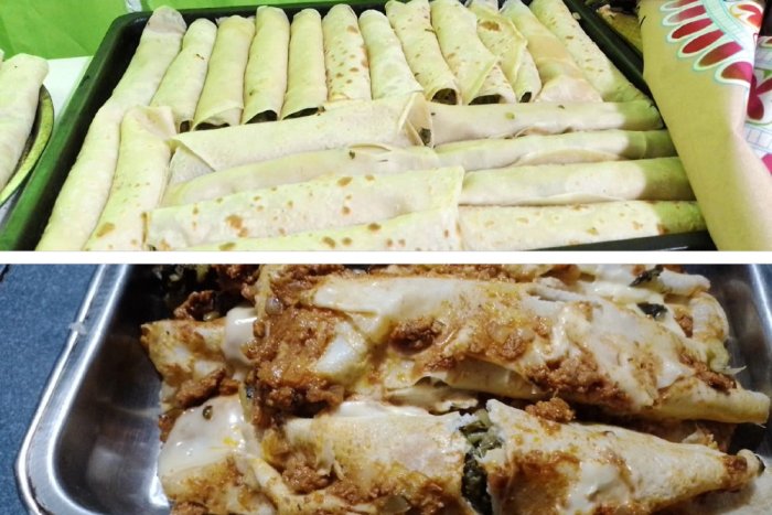 Precocidos y luego listos para servir. En total cocinaron 250 canelones.