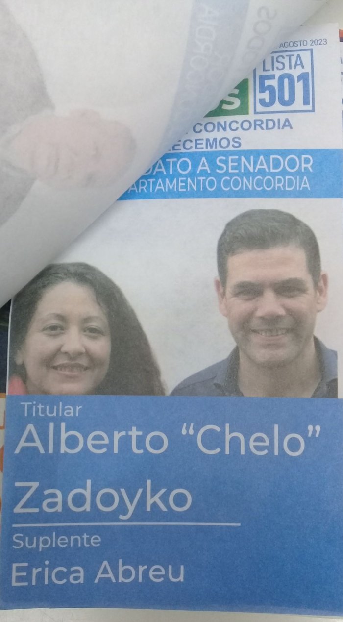 Lista 501, M&aacute;s Para Entre R&iacute;os, encabezada por Alberto "Chelo" Zadoyko.