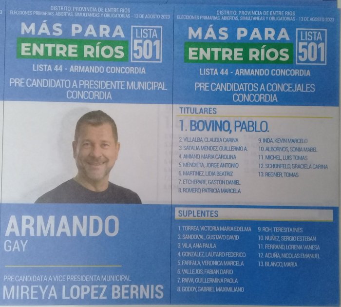 Lista 501: M&aacute;s Para Entre R&iacute;os - Armando Gay.
