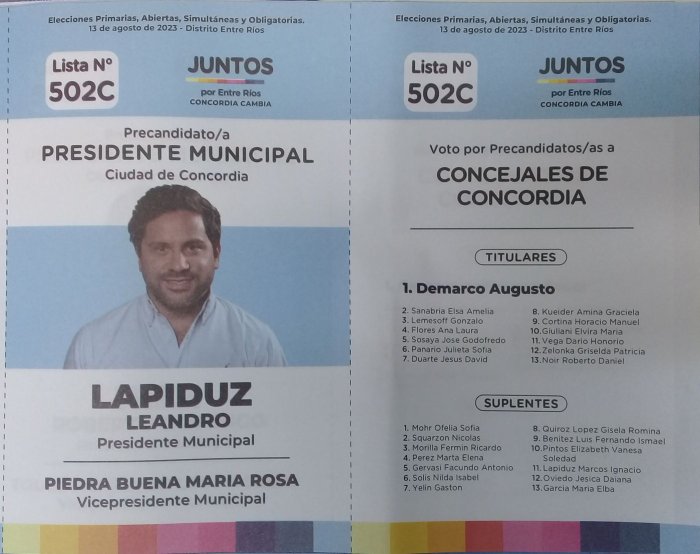 Lista 502: Juntos por Entre R&iacute;os - Leandro Lapiduz.