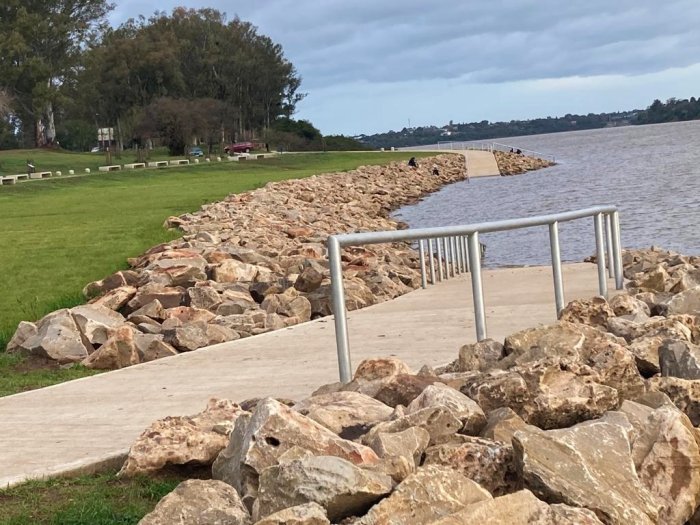 As&iacute; se ve&iacute;a parte de la obra en costanera salte&ntilde;a, este martes (foto: diario El Pueblo).