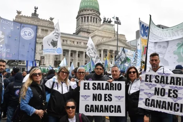 La CGT y la CTA se movilizaron en apoyo al proyecto (Cr&eacute;dito: Maximiliano Luna).