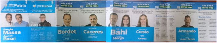 Boleta s&aacute;bana de la Lista 501, Uni&oacute;n por la Patria en Concordia.