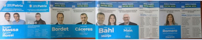 Boleta s&aacute;bana de la Lista 501, Uni&oacute;n por la Patria en Paran&aacute;.