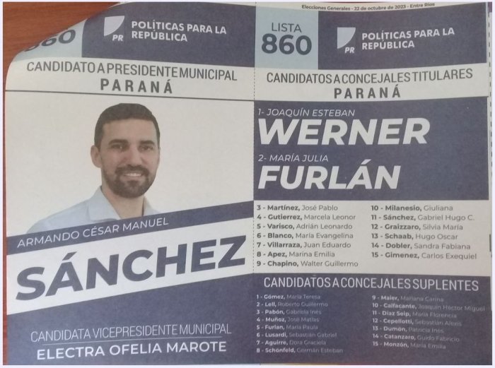 Lista 860, Pol&iacute;ticas para la Rep&uacute;blica.
